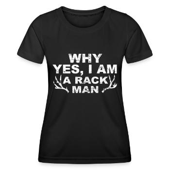Hunter Jagt.Hirsch Gift Idea - Women's Functional T-Shirt - black - Front - AI Model Female 172 light (172cm)