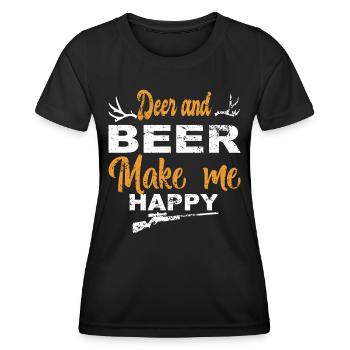 Hunter Jagt.Hirsch Gift Idea - Women's Functional T-Shirt - black - Front - AI Model Female 172 light (172cm)