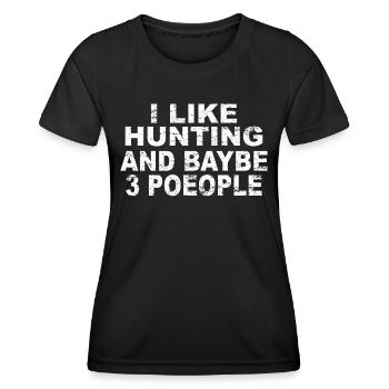 Hunter Jagt.Hirsch Gift Idea - Women's Functional T-Shirt - black - Front - AI Model Female 172 light (172cm)