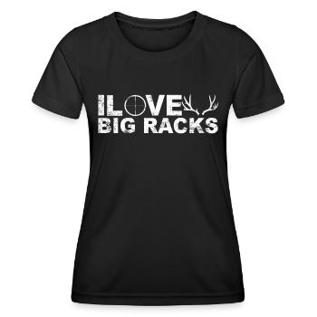 Hunter Jagt.Hirsch Idée cadeau - T-shirt sport Femme - noir - Devant - AI Model Female 172 light (172cm)