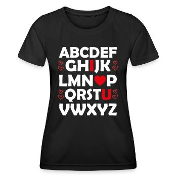 Saint Valentin Cadeau Copine Copain Février - T-shirt sport Femme - noir - Devant - AI Model Female 172 light (172cm)