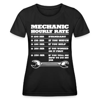 Mechaniker KFZ Auto Geschenkidee - Frauen Funktions-T-Shirt - Schwarz - Vorne - AI Model Female 172 light (172cm)