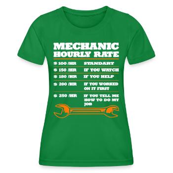 Mechanic Car Car Gift Idea - Women's Functional T-Shirt - kelly green - Front - AI Model Female 172 dark (172cm)
