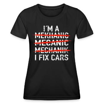 Mechaniker KFZ Auto Geschenkidee - Frauen Funktions-T-Shirt - Schwarz - Vorne - AI Model Female 172 light (172cm)