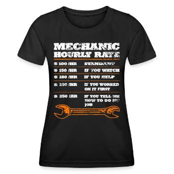 Mechaniker KFZ Auto Geschenkidee - Frauen Funktions-T-Shirt - Schwarz - Vorne - AI Model Female 172 light (172cm)
