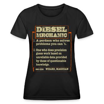 Mechaniker KFZ Auto Geschenkidee - Frauen Funktions-T-Shirt - Schwarz - Vorne - AI Model Female 172 light (172cm)