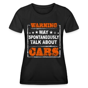 Idée cadeau de voiture mécanique - T-shirt sport Femme - noir - Devant - AI Model Female 172 light (172cm)