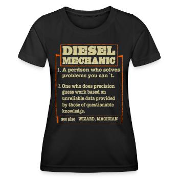 Mechaniker KFZ Auto Geschenkidee - Frauen Funktions-T-Shirt - Schwarz - Vorne - AI Model Female 172 light (172cm)