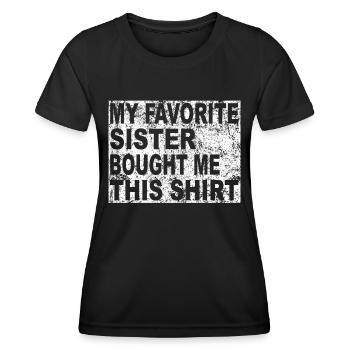 Grand frère fratrie famille - T-shirt sport Femme - noir - Devant - AI Model Female 172 light (172cm)