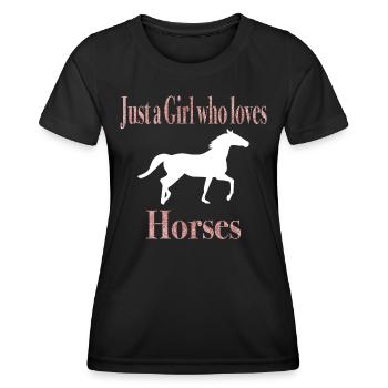 Idée cadeau Club d’équitation - T-shirt sport Femme - noir - Devant - AI Model Female 172 light (172cm)