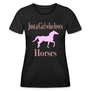 Idée cadeau Club d’équitation - T-shirt sport Femme - noir - Devant - AI Model Female 172 light (172cm)