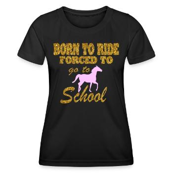 Idée cadeau Club d’équitation - T-shirt sport Femme - noir - Devant - AI Model Female 172 light (172cm)
