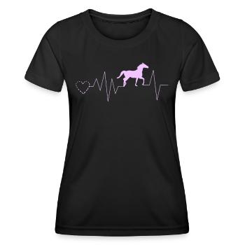 Idée cadeau Club d’équitation - T-shirt sport Femme - noir - Devant - AI Model Female 172 light (172cm)