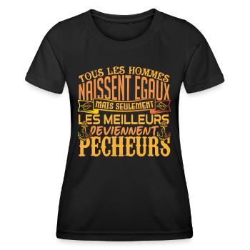 Pêcheur meilleurs Pêcheurs la pêche papa pêcheur - T-shirt sport Femme - noir - Devant - AI Model Female 172 light (172cm)