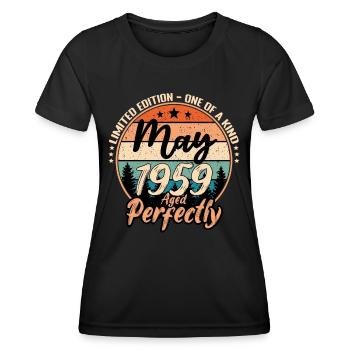 Mai 1959 anniversaire 1959 légendes Mai - T-shirt sport Femme - noir - Devant - AI Model Female 172 light (172cm)