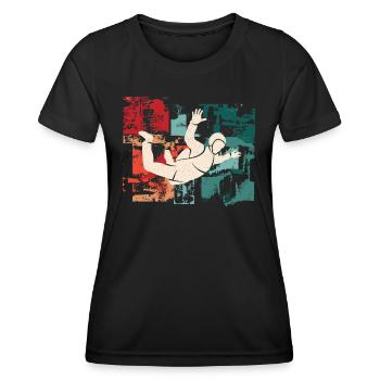 Fallschirm Springer Skydiver Fallschirmspringer - Frauen Funktions-T-Shirt - Schwarz - Vorne - AI Model Female 172 light (172cm)