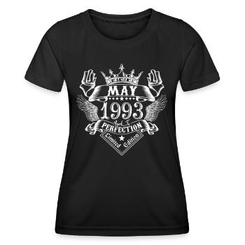 Mai 1993 | Mai 1993 Jahrestag 1993 - Frauen Funktions-T-Shirt - Schwarz - Vorne - AI Model Female 172 light (172cm)