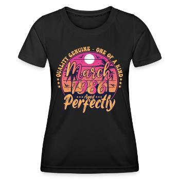 März 1986 Geburtstag 1986 Retro 1986 März - Frauen Funktions-T-Shirt - Schwarz - Vorne - AI Model Female 172 light (172cm)
