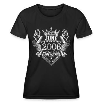Juni 2006 | Juni 2006 Jubiläum 2006 - Frauen Funktions-T-Shirt - Schwarz - Vorne - AI Model Female 172 light (172cm)