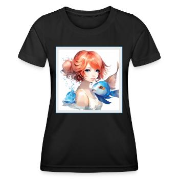 Anime Girl Japanese Aesthetic Anime Gift - Women's Functional T-Shirt - black - Front - AI Model Female 172 light (172cm)