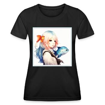Anime Girl Japanese Aesthetic Anime Gift - Women's Functional T-Shirt - black - Front - AI Model Female 172 light (172cm)