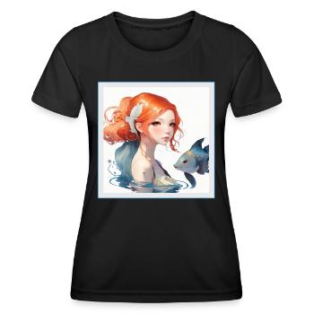 Anime Girl Japanese Aesthetic Anime Gift - Women's Functional T-Shirt - black - Front - AI Model Female 172 light (172cm)