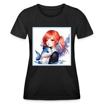 Anime Girl Japanese Aesthetic Anime Gift - Women's Functional T-Shirt - black - Front - AI Model Female 172 light (172cm)