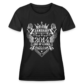 2014 Januar 2014 Jubiläum Januar 2014 - Frauen Funktions-T-Shirt - Schwarz - Vorne - AI Model Female 172 light (172cm)
