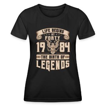40th Birthday Vintage 1984 Anniversary Gift - Women's Functional T-Shirt - black - Front - AI Model Female 172 light (172cm)
