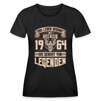 60 Geburtstag Jahrgang 1964 Jubiläum Geschenk - Frauen Funktions-T-Shirt - Schwarz - Vorne - AI Model Female 172 light (172cm)