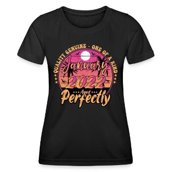January 2022 birthday 2022 January 2022 - Women's Functional T-Shirt - black - Front - AI Model Female 172 light (172cm)