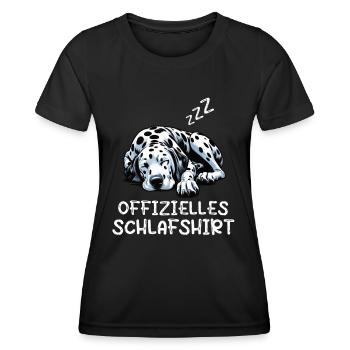 Offizielles Schlafshirt Dalmatiner Hund Hunde - Frauen Funktions-T-Shirt - Schwarz - Vorne - AI Model Female 172 light (172cm)