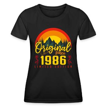 Anniversaire 1986 Anniversaire né en 1986 cadeau - T-shirt sport Femme - noir - Devant - AI Model Female 172 light (172cm)
