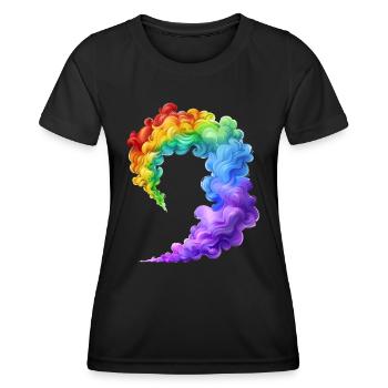 Profil de fumée coloré dans des couleurs vives - T-shirt sport Femme - noir - Devant - AI Model Female 172 light (172cm)