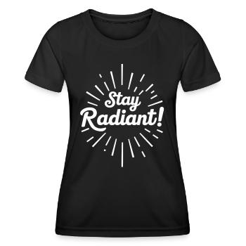 Rester radieux Positivité Motivation - T-shirt sport Femme - noir - Devant - AI Model Female 172 light (172cm)