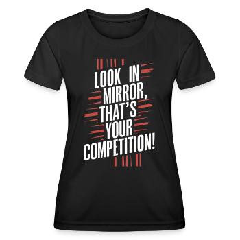 Miroir Miroir Message de motivation - T-shirt sport Femme - noir - Devant - AI Model Female 172 light (172cm)