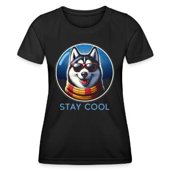 Cool Husky Shades - Women's Functional T-Shirt - black - Front - AI Model Female 172 light (172cm)