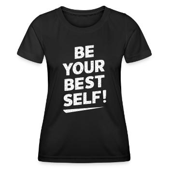 Soyez votre meilleure version Motivation - T-shirt sport Femme - noir - Devant - AI Model Female 172 light (172cm)