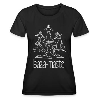 Baaa Mast Relaxed Goats Yoga Pose - Women's Functional T-Shirt - black - Front - AI Model Female 172 light (172cm)