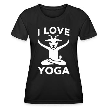 Ziegenyoga Für Entspannung Und Spaß - Frauen Funktions-T-Shirt - Schwarz - Vorne - AI Model Female 172 light (172cm)