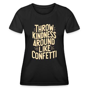 Facilité de jeter des déchets comme des confettis - T-shirt sport Femme - noir - Devant - AI Model Female 172 light (172cm)