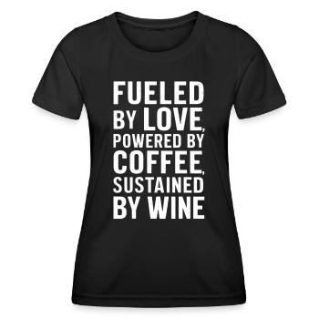 Driven by love, coffee and wine - Women's Functional T-Shirt - black - Front - AI Model Female 172 light (172cm)