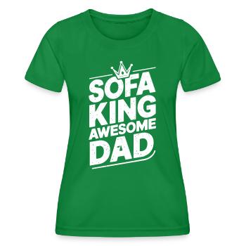 Sofa King Awesome Dad - Women's Functional T-Shirt - kelly green - Front - AI Model Female 172 dark (172cm)