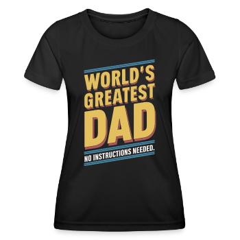 Weltbester Papa Keine Anleitung Nötig - Frauen Funktions-T-Shirt - Schwarz - Vorne - AI Model Female 172 light (172cm)
