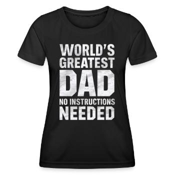 Weltbester Papa Keine Anleitung Nötig - Frauen Funktions-T-Shirt - Schwarz - Vorne - AI Model Female 172 light (172cm)