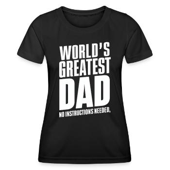 Worlds Greatest Dad Keine Anleitung Nötig - Frauen Funktions-T-Shirt - Schwarz - Vorne - AI Model Female 172 light (172cm)
