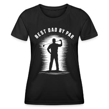 Bester Papa Durchschnitt Golfer Silhouette - Frauen Funktions-T-Shirt - Schwarz - Vorne - AI Model Female 172 light (172cm)