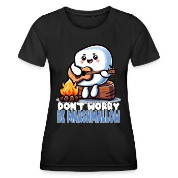 Sorglos Wie Ein Marshmallow Mit Gitarre - Frauen Funktions-T-Shirt - Schwarz - Vorne - AI Model Female 172 light (172cm)