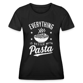 Everything is better with pasta design for pasta - Women's Functional T-Shirt - black - Front - AI Model Female 172 light (172cm)
