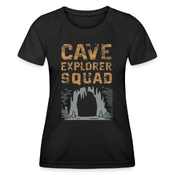 Aventure de l’escouade d’explorateurs de grottes - T-shirt sport Femme - noir - Devant - AI Model Female 172 light (172cm)
